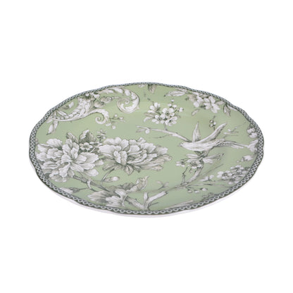 222 Fifth Adelaide Brown on White Porcelain 12 Piece Dinnerware Set, Plates & Bowls, Service for 4