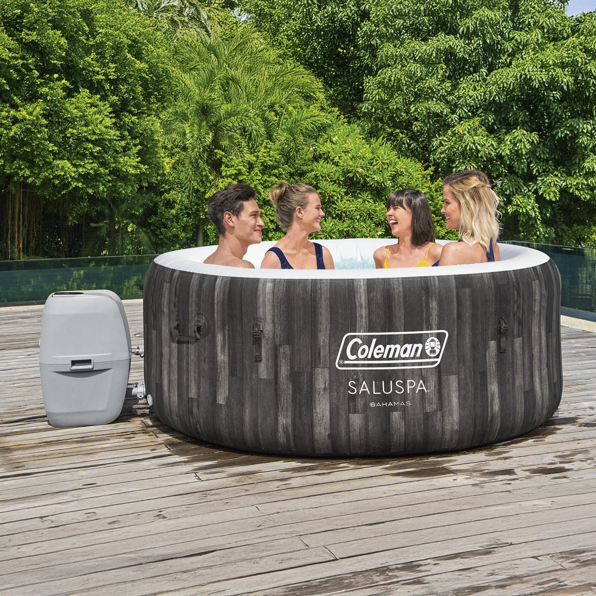 Coleman Bahamas AirJet Inflatable Outdoor Round Hot Tub 2-4 Person with Pump #P08411