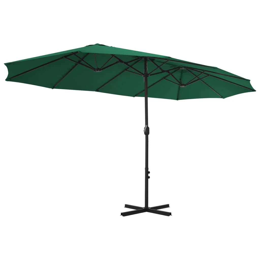 vidaXL Garden Parasol Blue Polyester fabric, Aluminum pole and ribs Large