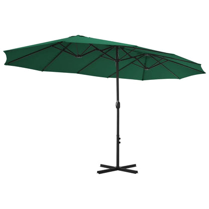 vidaXL Garden Parasol Blue Polyester fabric, Aluminum pole and ribs Large