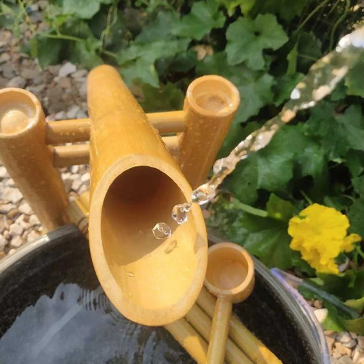 Swing Fountain For Outdoors, Zen Garden Water Fountain Bamboo, With Pump, DIY Zen Fountain, Bamboo Water Feature Zen Fountain Set