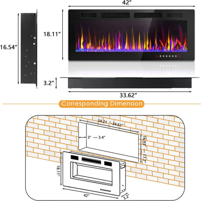 Vitesse Electric Fireplace 50 in 1500 W