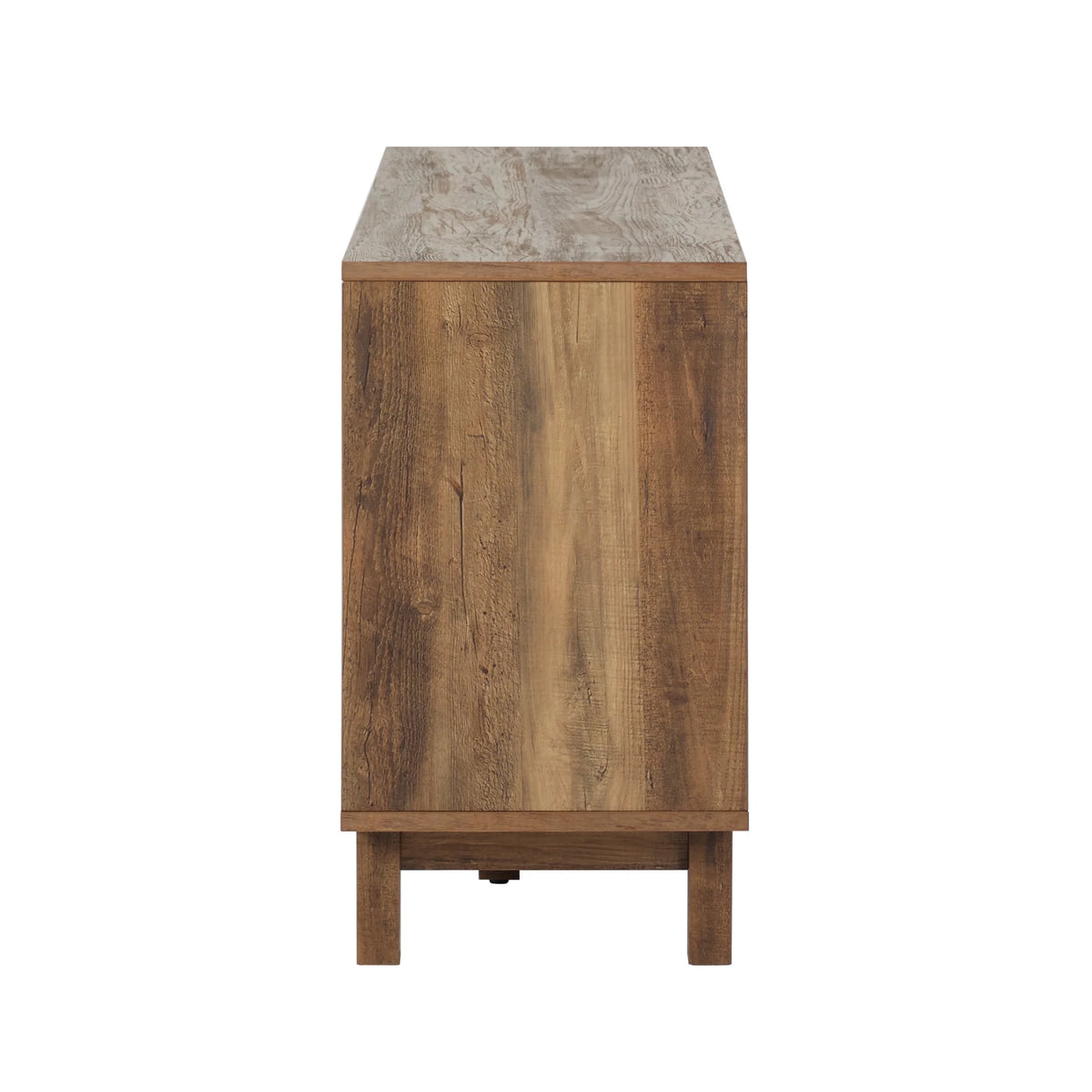 Walker Edison Transitional 2-Door Fireplace TV Stand for TVs up to 65��, Reclaimed Barnwood