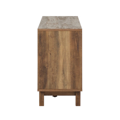 Walker Edison Transitional 2-Door Fireplace TV Stand for TVs up to 65��, Reclaimed Barnwood