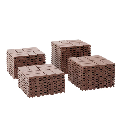 44PCS Plastic Interlocking Deck Tiles,Patio Deck Tiles,12"x12" Square Waterproof Outdoor