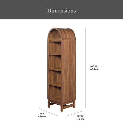 Better Homes & Gardens Juliet Narrow Arch Bookcase, Rich Black and Light Honey