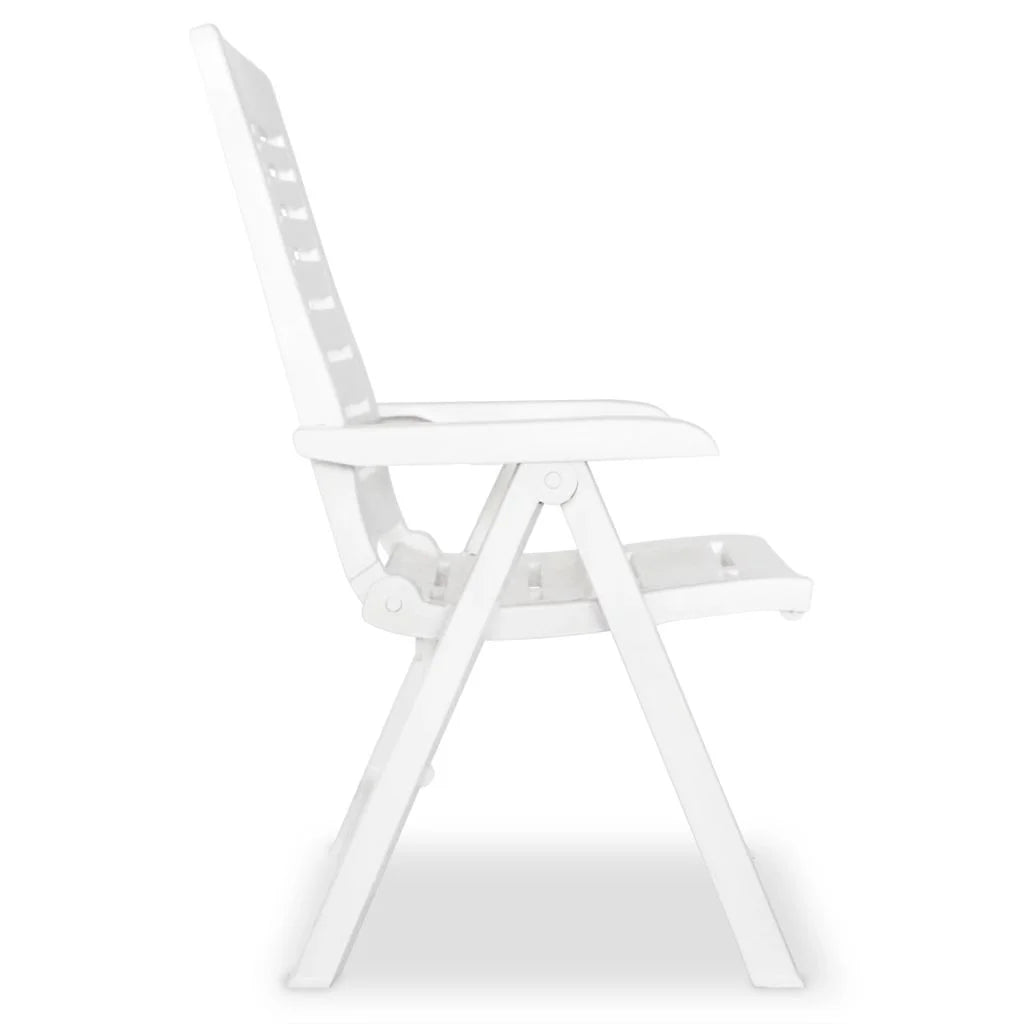 vidaXL Reclining Patio Chairs Outdoor Stack Dining Chair with Armrest Plastic