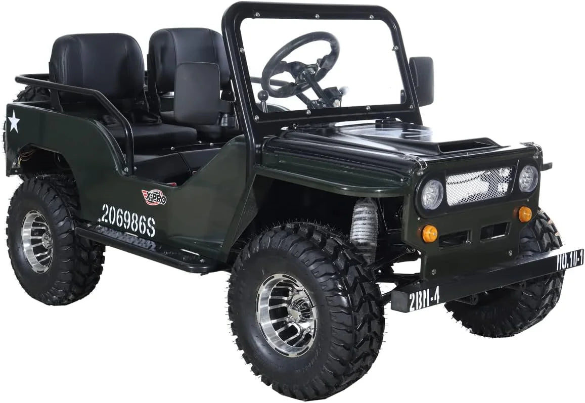 X-Pro 125cc Jeep Go Kart, 3-Speed Semi-Automatic Transmission w/Reverse, Big 18" Aluminum Rim Wheels