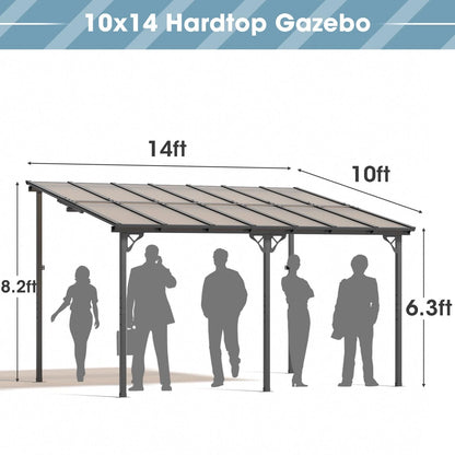 Aoxun 8' x 5' Gazebo for Patio, Gazebo Pergola with Sloped Roof, Grill Gazebo Large Wall-Mounted Heavy Duty Awnings, for Backyard, Deck, Patio
