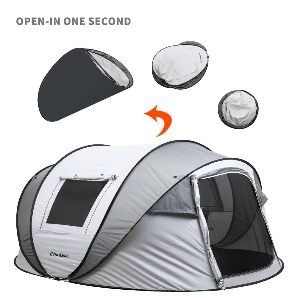 , 4-6 Persons White + Gray Pop-Up Boat Tent, , ,