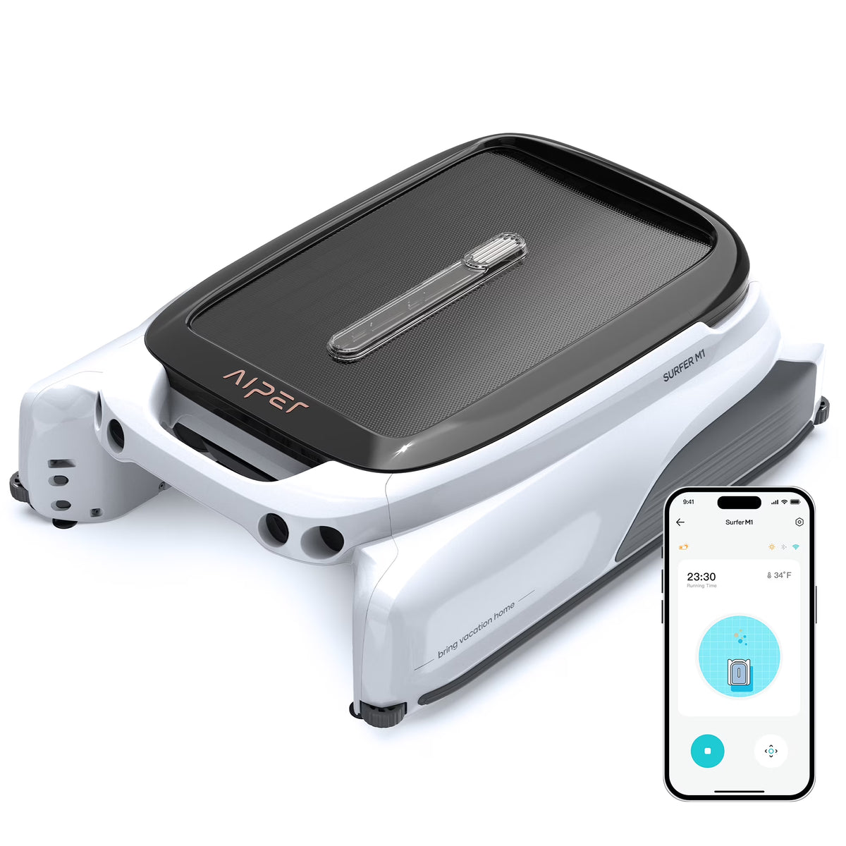Aiper Surfer M1 Automatic Pool Skimmer Robotic Surface Cleaner with App Control & Solar Powered