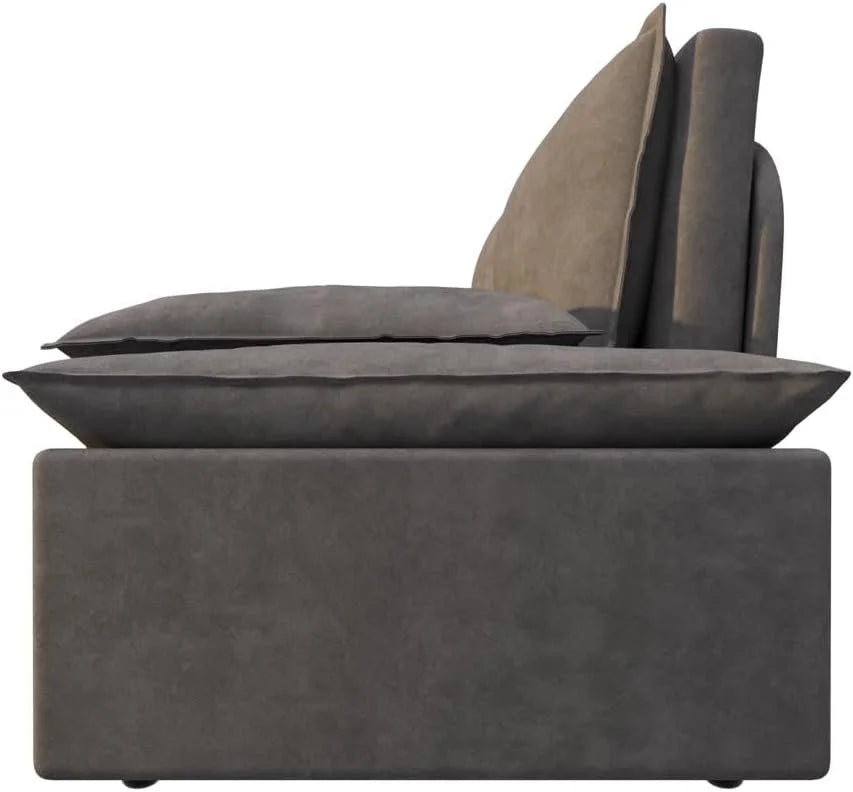 Tabaray 63.8" Futon Sofa Bed Queen Size, Pull Out Bed, 3-in-1 Convertible Sleeper Sofa with Side Pocket, Modern Plush Velvet Futon Couch for Living Room, Small Space, Apartment, Bedroom, Black