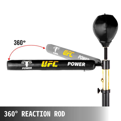 VEVORbrand Boxing Speed Trainer, Rapid-Reflex Boxing Bar, Training Boxing Ball with Reflex Bar & Gloves, Solid Speed Punching Bag Free Standing, Adjustable Height, for Adult&Kid, with Two Ball