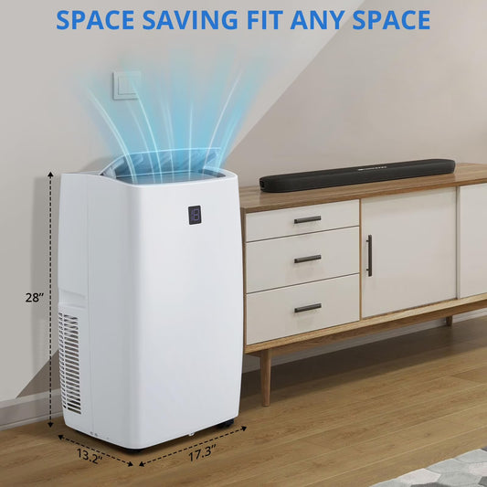 TROPOW 14000BTU Portable Air Conditioners Cool Up to 750 Sq.Ft, 4 in 1 Portable AC Unit with Remote Control/Dehumidifier/3 speeds fan/Sleep Mode for living room, bedroom, office