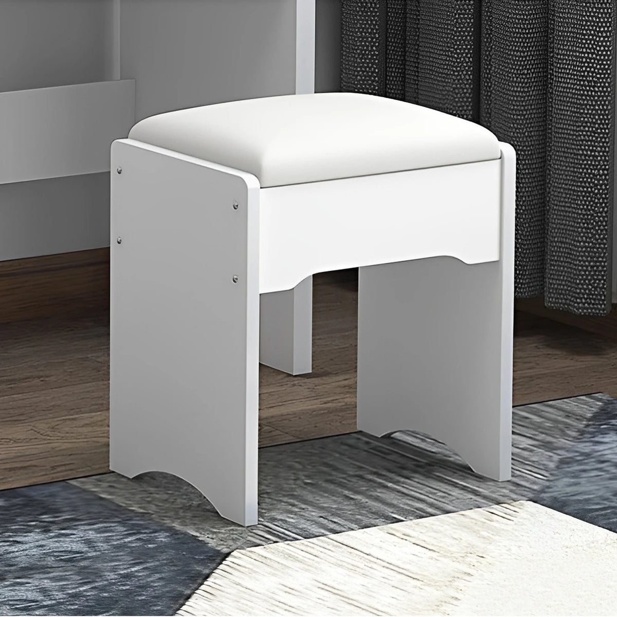 Wohh MDF Makeup Vanity with LED Mirror, Dressing Table and 5 Drawers, White