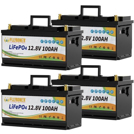 12V 100Ah LiFePO4 Lithium Battery with a Charger,for RV,Marine,Solar,Trolling Motor,Camping,Home Energy Storage,Built in 100A BMS,15000+Deep Cycles