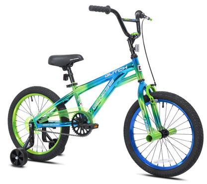 18" Glitch Boy's BMX Bike, Blue/Green
