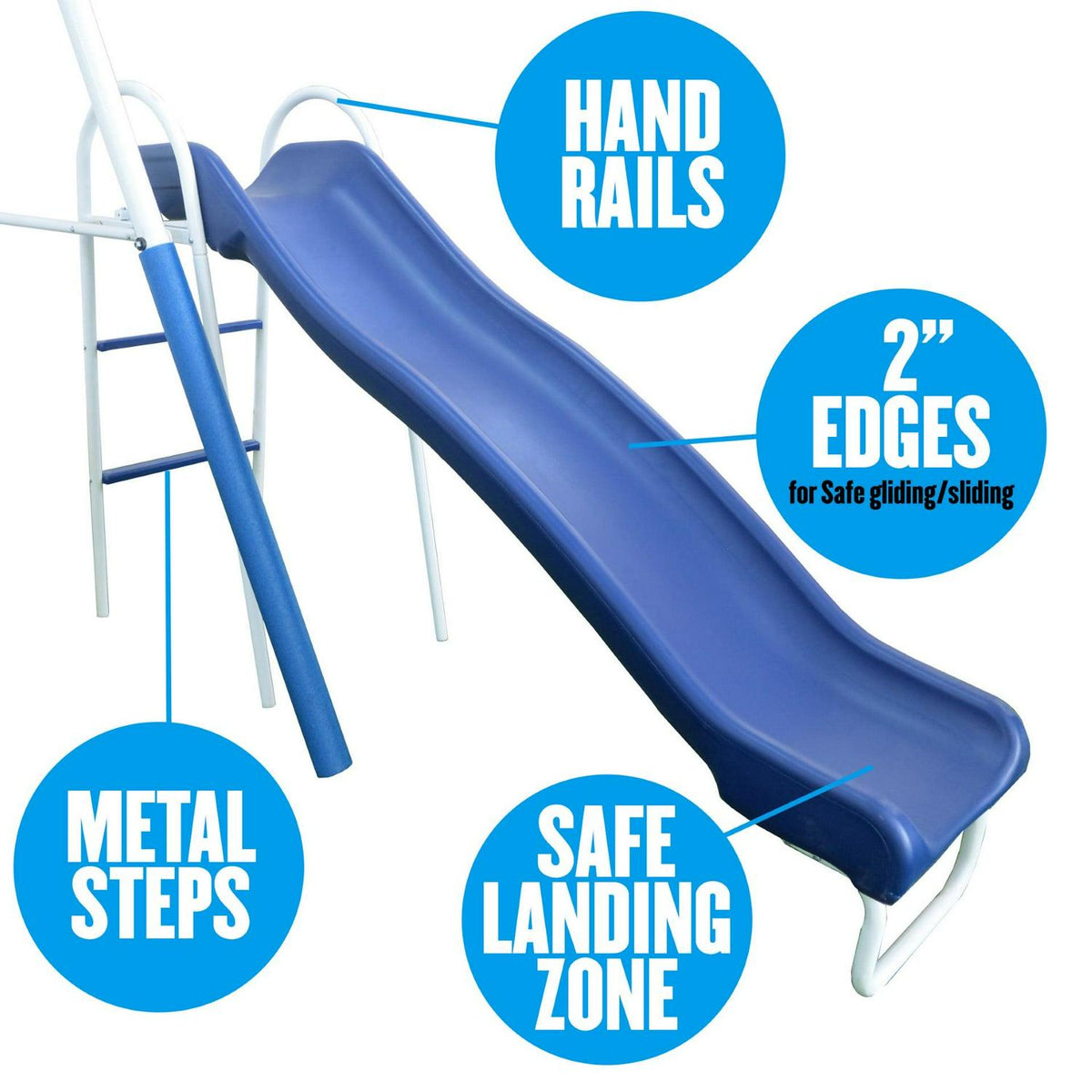 XDP Recreation Fun All-Mighty Metal Swing Set with Super Disc Swing. Stand R Swing. Glider. &amp; Slide