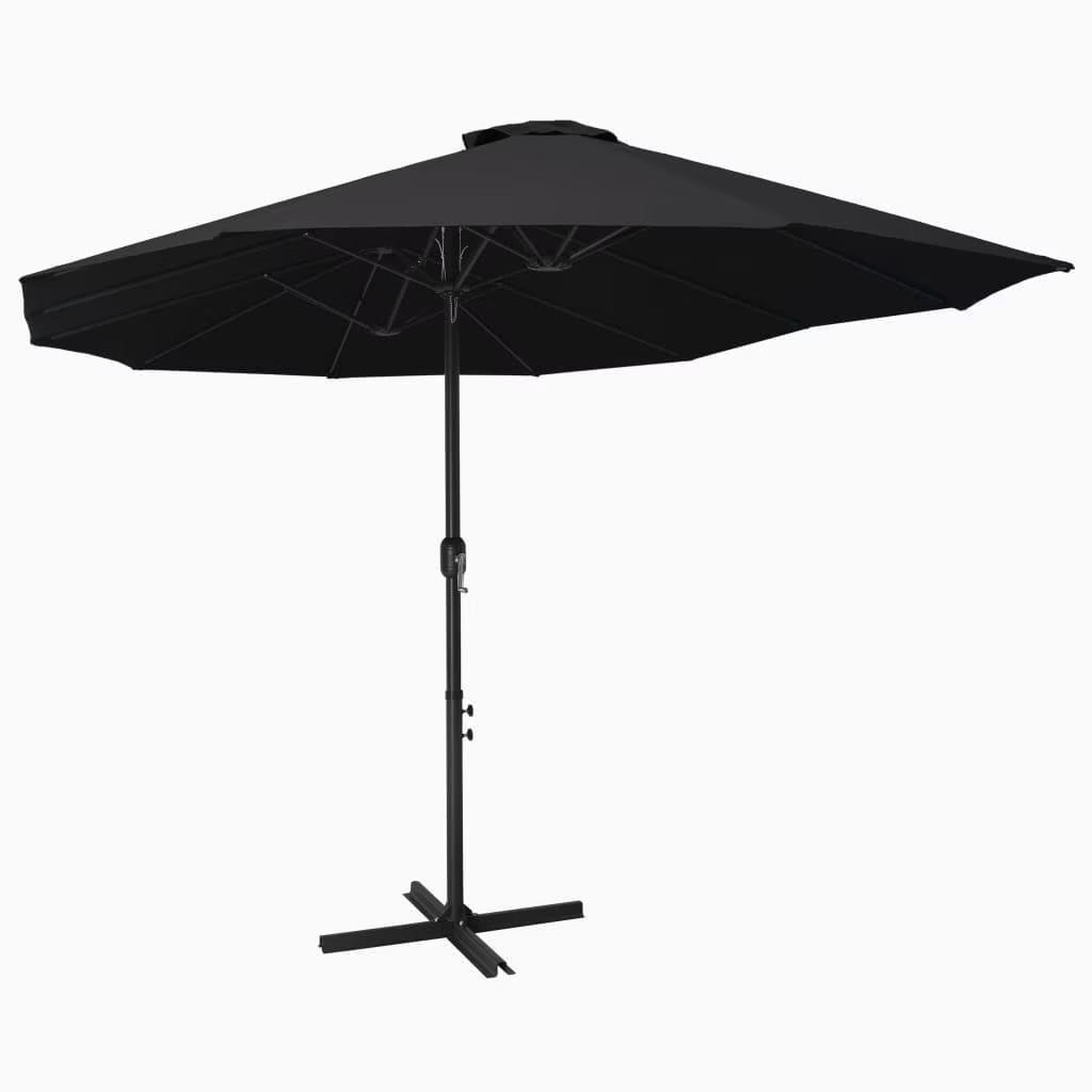 vidaXL Garden Parasol Blue Polyester fabric, Aluminum pole and ribs Large