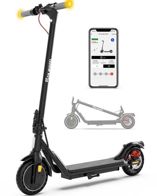 5TH WHEEL W16S 300W Electric Scooter with Turn Signal, 8.5�� Solid Tires, 18mph & 12Miles Range, Folding Commuting E-Scooter for Adults with APP Control