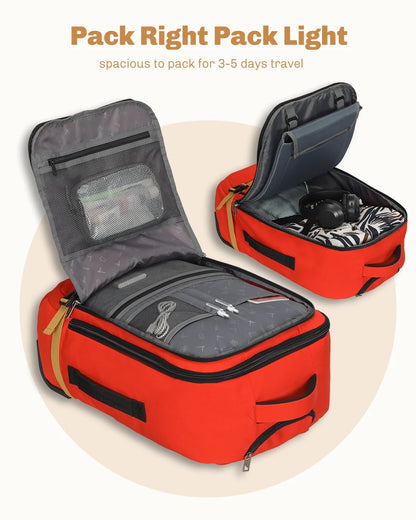 Hynes Eagle 22" Hybrid Carry-On Luggage, Softside Rolling Backpack, Grey