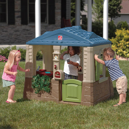 Step2 Happy Home Cottage &amp; Grill Brown Playhouse Plastic Kids Outdoor Toys