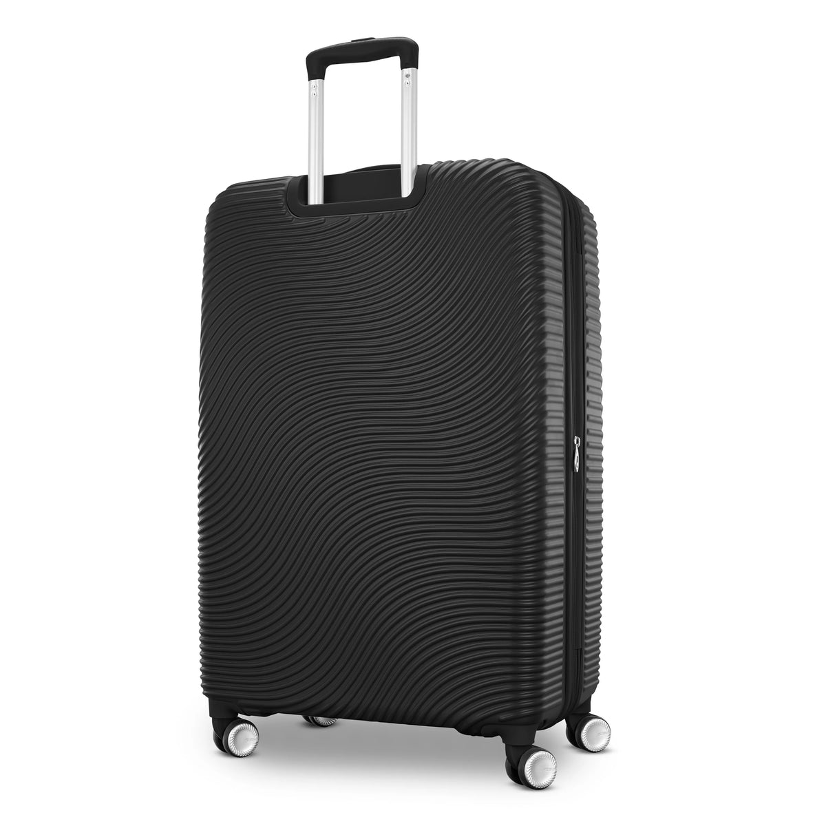 American Tourister Color Waves Large Checked Suitcase with Spinner Wheels - Black