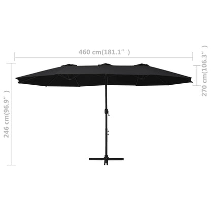 vidaXL Garden Parasol Blue Polyester fabric, Aluminum pole and ribs Large