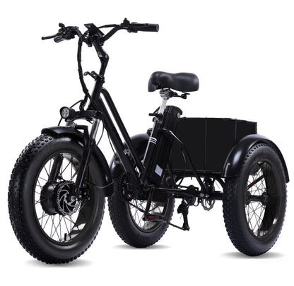 YEBEI Electric Tricycle for Adults Folding E-Trike Motorized Tricycle Electric 3 Wheels Trike Powerful 500W Motor Electric Tricycle 48V15AH Lithium Battery Max 20MPH 20*4.0�� Fat Tire Orange