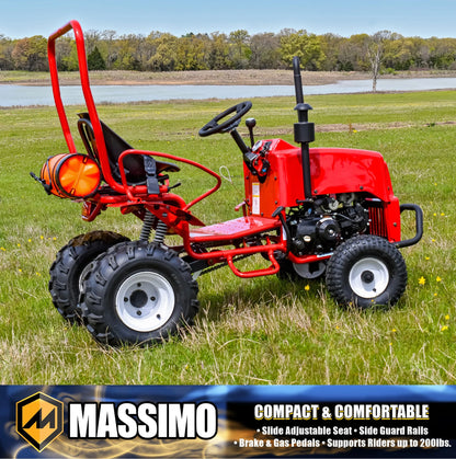 Massimo Mini Tractor 110cc 2WD Gas Go Kart �C Kids & Youth Ride-On Utility Vehicle �C Green