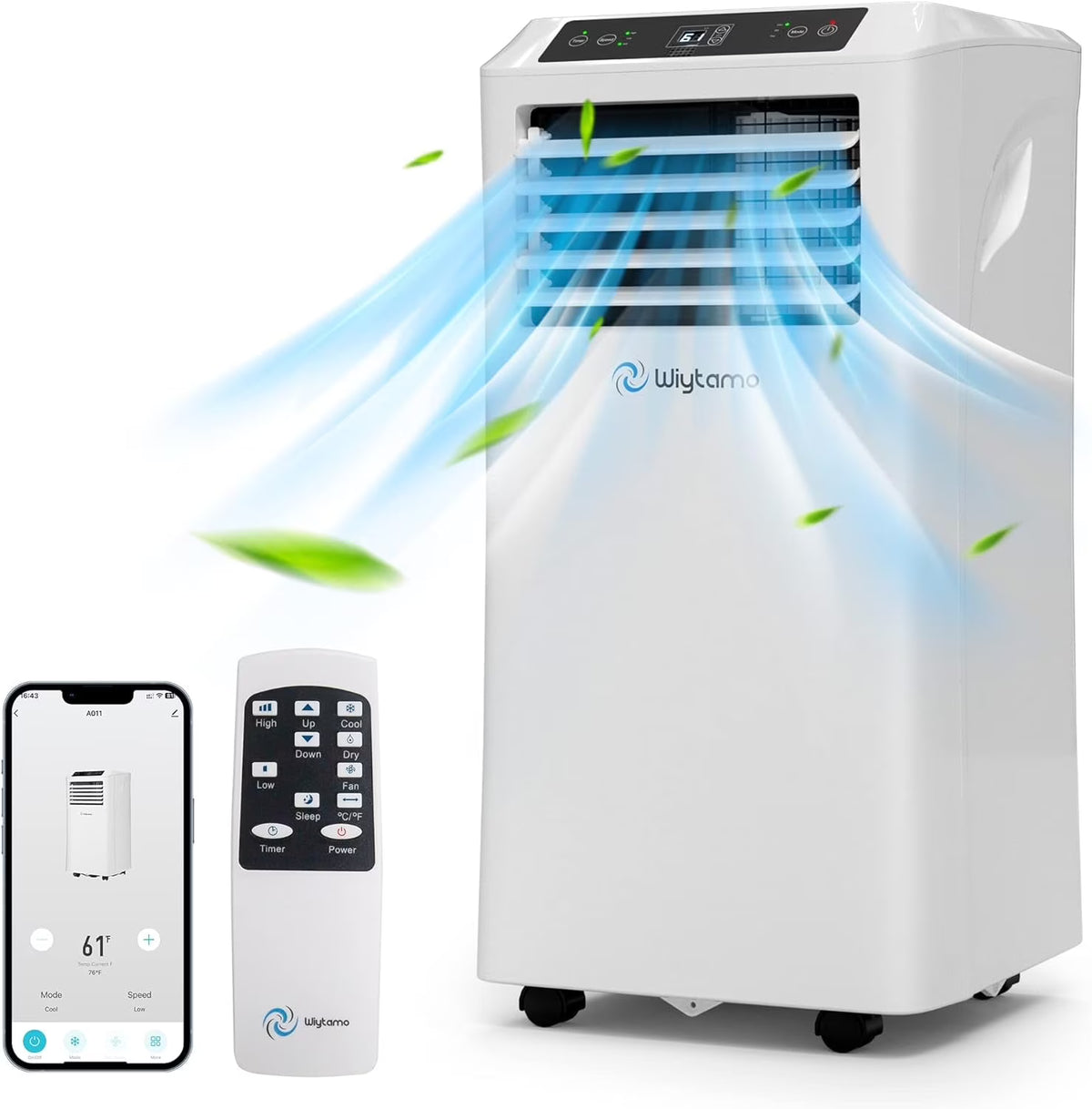 10,000 BTU Portable Air Conditioners  Smart WIFI Remote Control, 3-in-1 Portable AC Unit, Dehumidifier and Fan