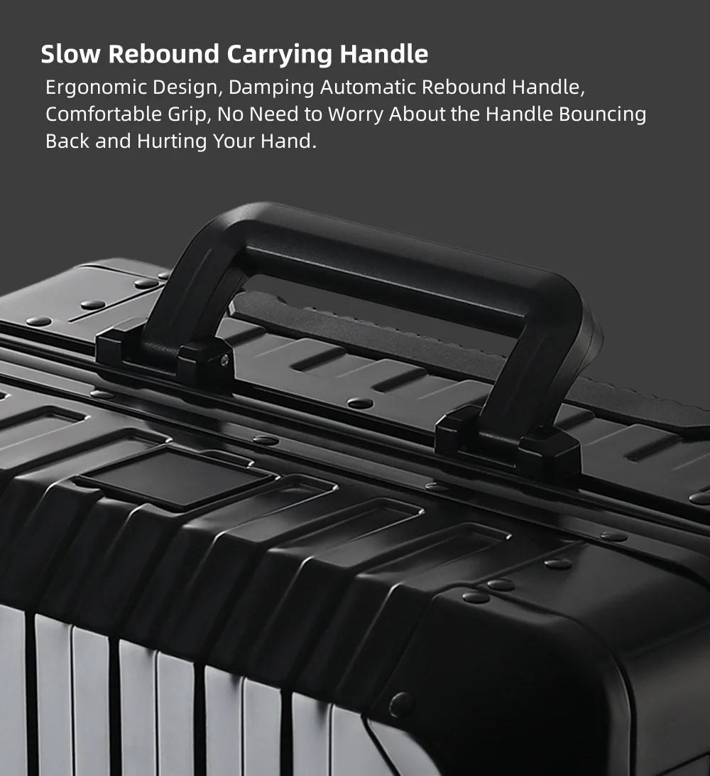 All Aluminum Magnesium Hardshell Carry On Luggage with Lock, Airline Approved Hardside Carry on Suitcase with Spinner Wheels, Checked Metal Rolling Luggage Case for Travel, Business