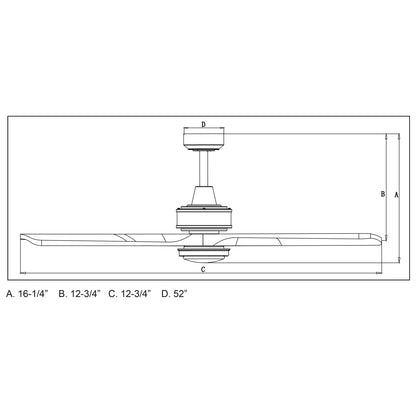 Vaxcel Curtiss Satin Brass Mid-Century Modern MCM Wood Propeller Ceiling Fan with LED Light Kit and Remote