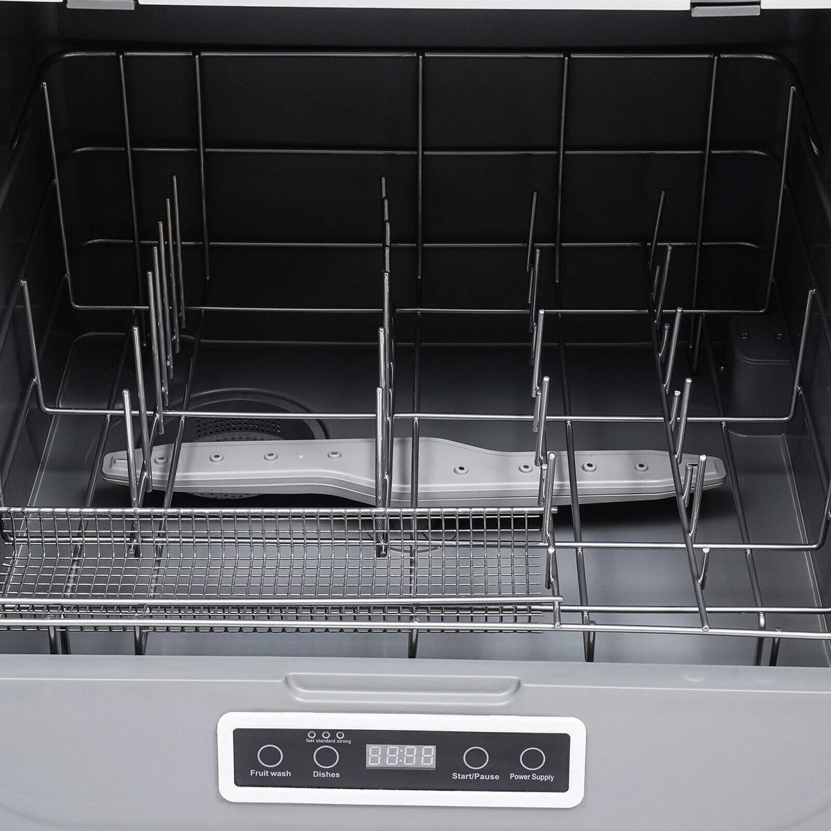 110V 800W Countertop Dishwasher - Stainless Steel,3 Wash Modes + Fruit Wash,Touch Control,Space-Saving,Ideal for Small Kitchens & RVs
