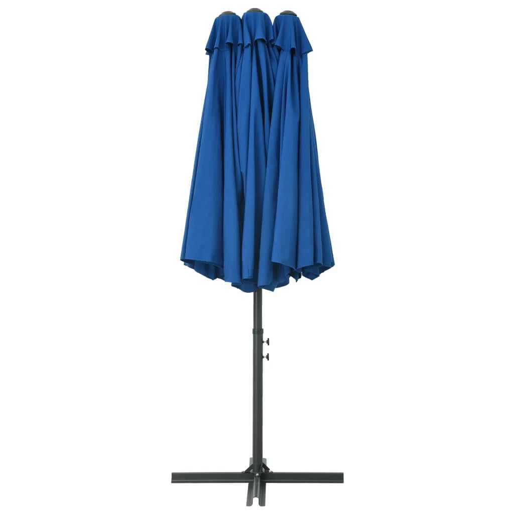 vidaXL Garden Parasol Blue Polyester fabric, Aluminum pole and ribs Large