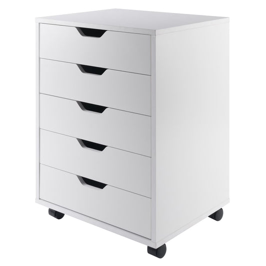 Winsome Halifax 5-Drawer Mobile Cabinet 10519, White Finish