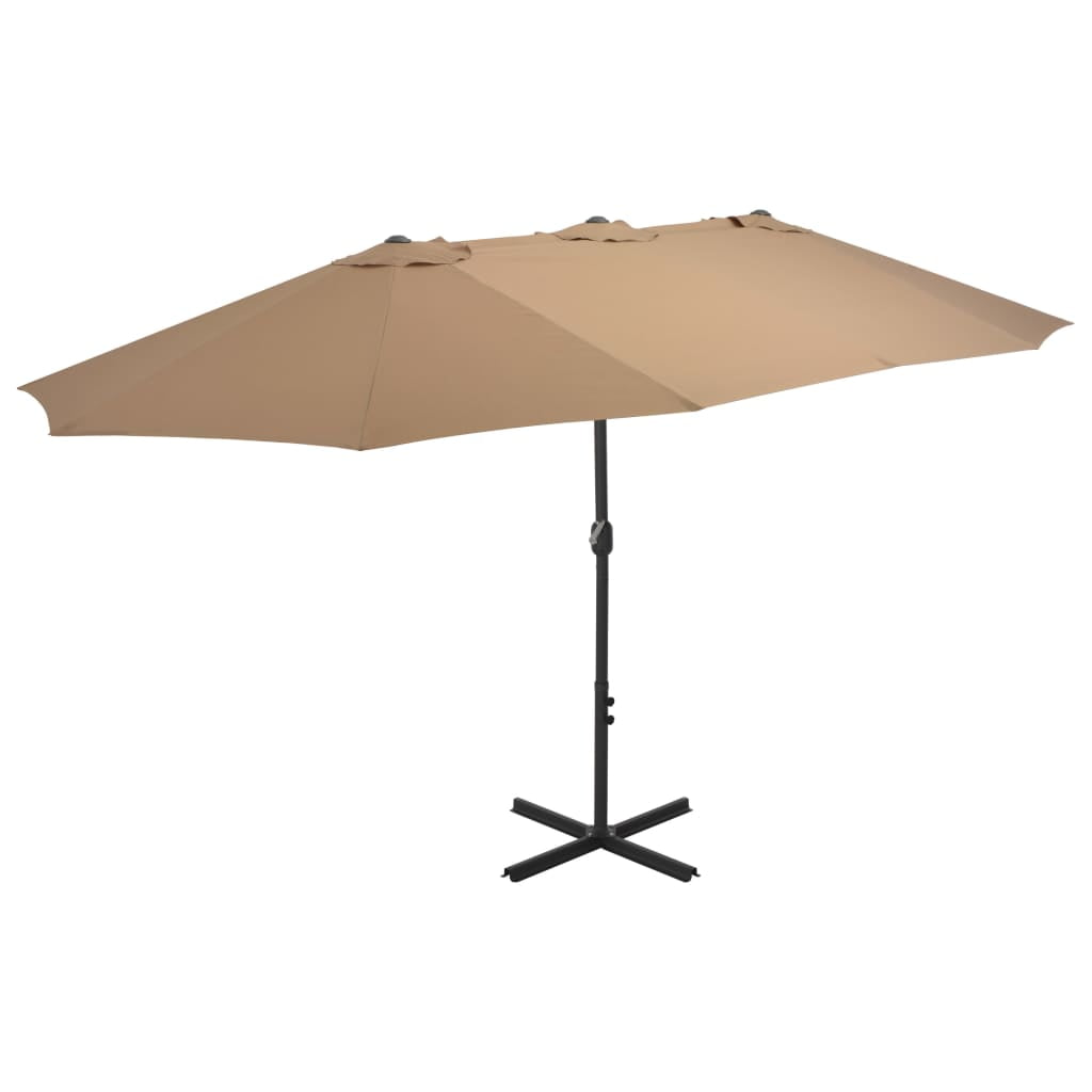vidaXL Garden Parasol Blue Polyester fabric, Aluminum pole and ribs Large
