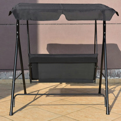 Topcobe Loveseat Cushioned Patio Steel Frame Swing Glider, Outdoor Patio Furniture for Balcony Garden Backyard -Black