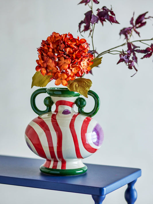 Betiva stoneware vase, red stripe