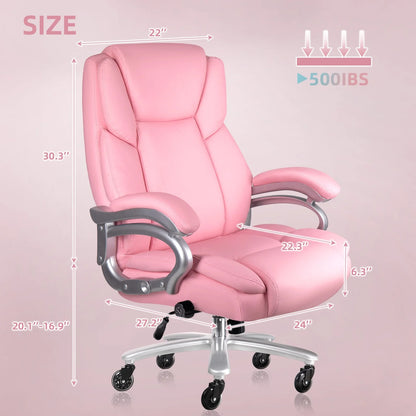 Waleaf Heavy Duty Big and Tall Office Chair 500lbs with Adjustable Lumbar Support,High Back Office Chair for Adults