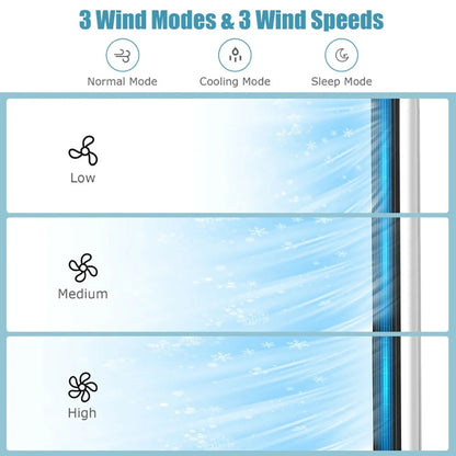 Topcobe 41" Evaporative Air Cooler with 3 Modes and 3 Speeds, Smart Floor Fans for Bedroom, Standing Bladeless Fan, White