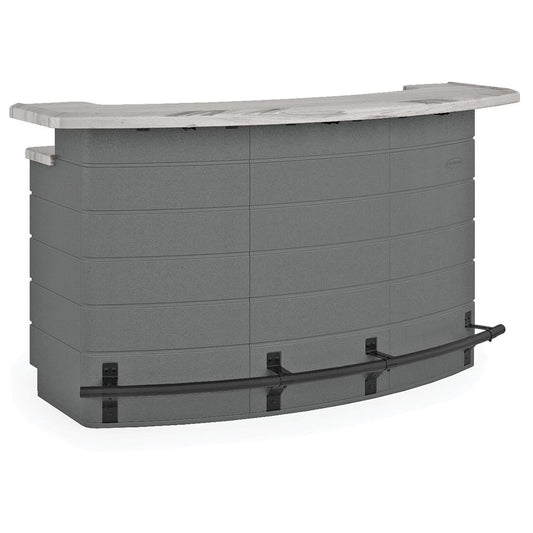 Suncast Backyard Oasis Entertainment Outdoor Bar with Pull-Out Drawers and Shelves, Marble