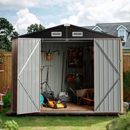 Aoxun 6 x 4 ft. Outdoor Metal Storage Shed with Lock for Backyard, Garden