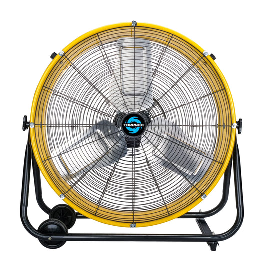 Tornado - 24 Inch Industrial Grade UL Safety Listed High Velocity Air Movement Heavy Duty Drum Fan - 3 Speed Air Circulator Fan - Industrial, Commercial, Residential, and Greenhouse Use