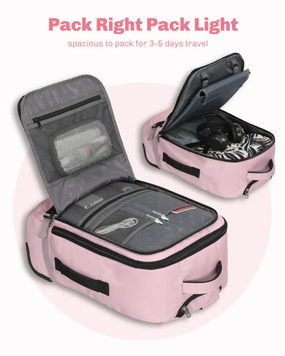 Hynes Eagle 22" Hybrid Carry-On Luggage, Softside Rolling Backpack, Grey
