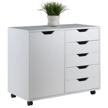 Winsome Halifax 5-Drawer, Side Storage Mobile Cabinet 10630, White Finish