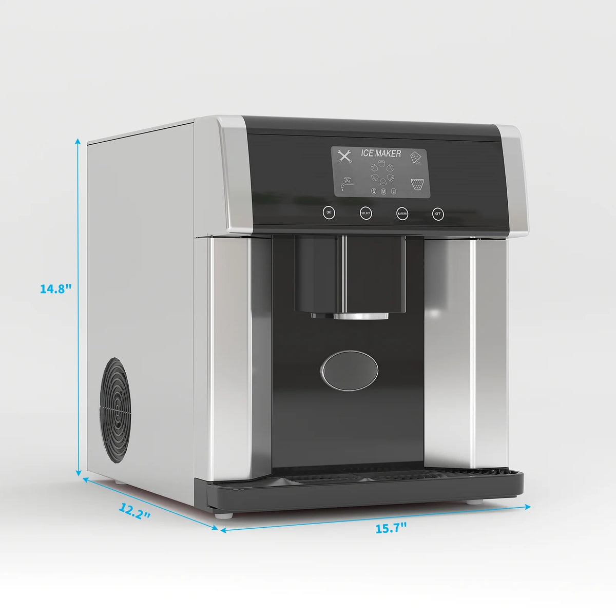 TABU 3 in 1 Ice Maker with Water Dispenser,40 lbs/24H,Ice Machine with Ice Crushing,Self Cleaning,Black