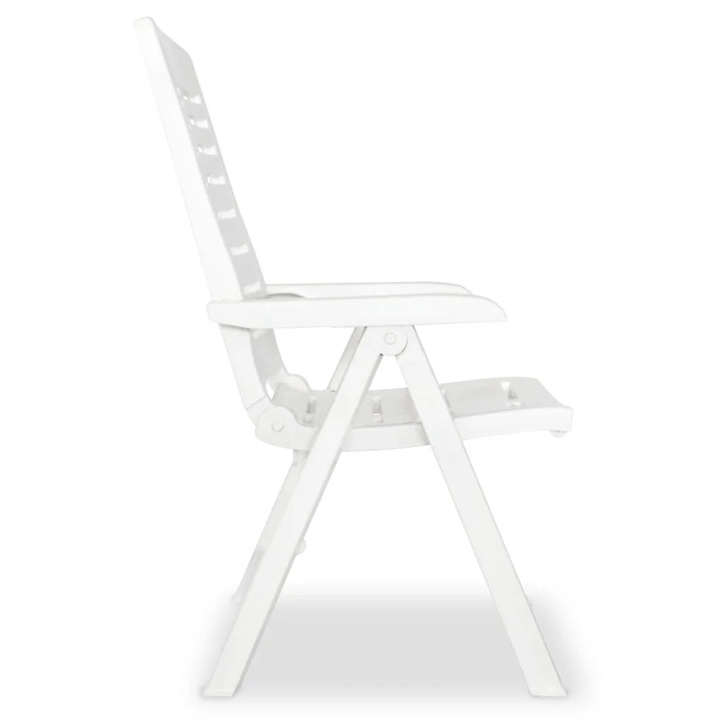 vidaXL Reclining Patio Chairs Outdoor Stack Dining Chair with Armrest Plastic