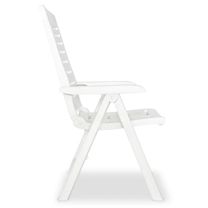 vidaXL Reclining Patio Chairs Outdoor Stack Dining Chair with Armrest Plastic