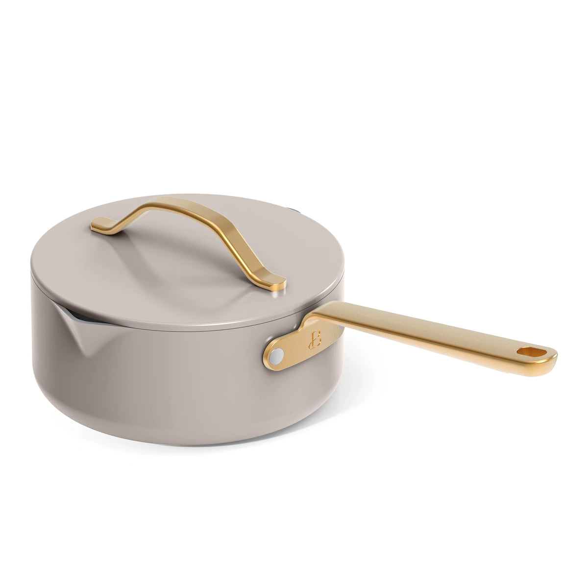 Beautiful 12pc Ceramic Non-Stick Cookware Set with Strainer Lids, White Icing by Drew Barrymore